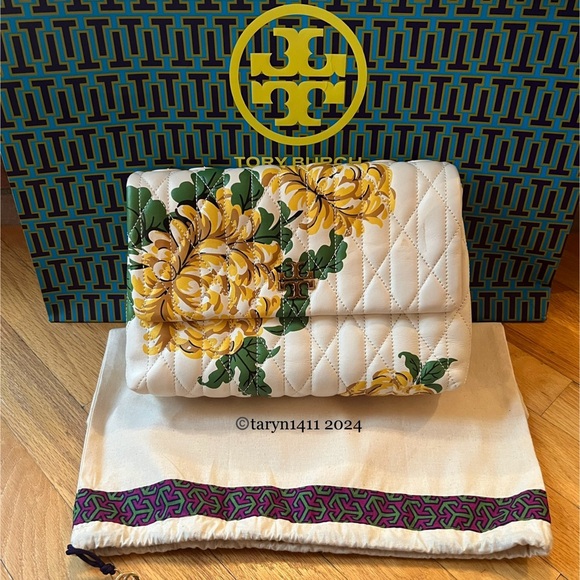 Tory Burch Floral Kira Chevron Convertible Shoulder Bag - Picture 2 of 14